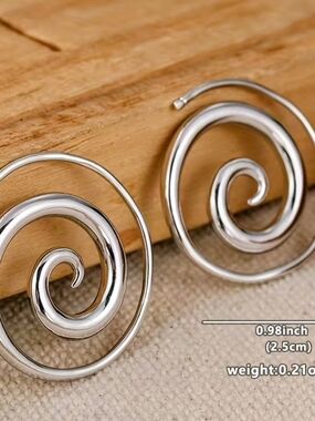 Silver Spiral Hoop Earrings – Modern Women’s Jewelry